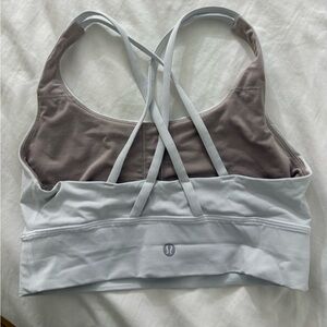 lululemon athletica Strappy Crossback Sports Bra - Taupe & Light Gray